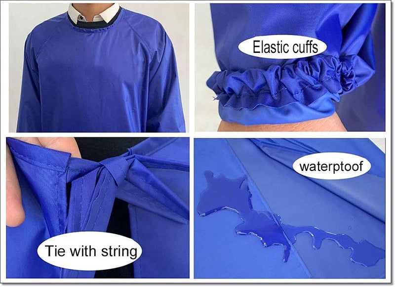 Jaspfct Waterproof Aprons with Long Sleeves, Chemical Resistant Aprons for men MD008Blue - Image 3
